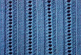 Lace & Stockinette Ribs - Stitch Sample