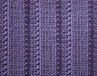 Raised Ribs I - Stitch Sample