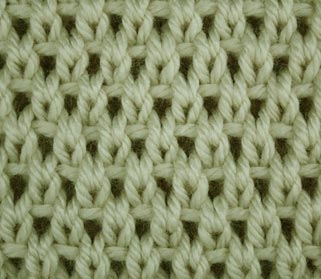 Eyelet Moss Stitch - Right Side Stitch Sample