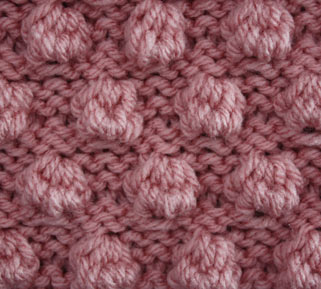 Stockinette Bobbles - Stitch Sample